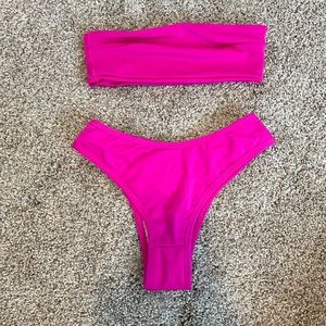 Neon pink bikini